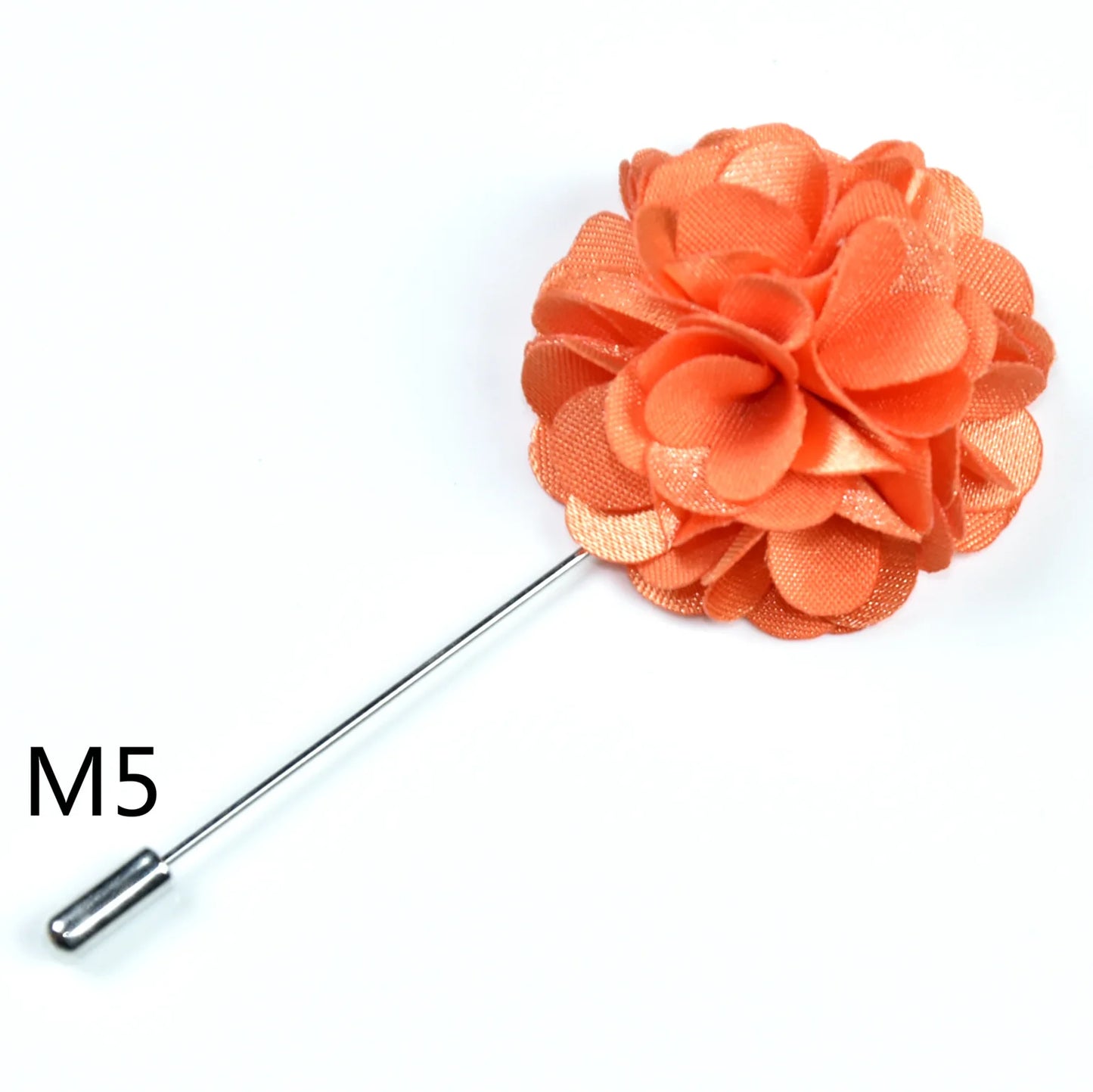 Handmade Men's Brooches Floral Lapel Pin for Men Suit Long Neddle Fabric Flower Brooch Pins for Wedding Fashion Mens Jewelry