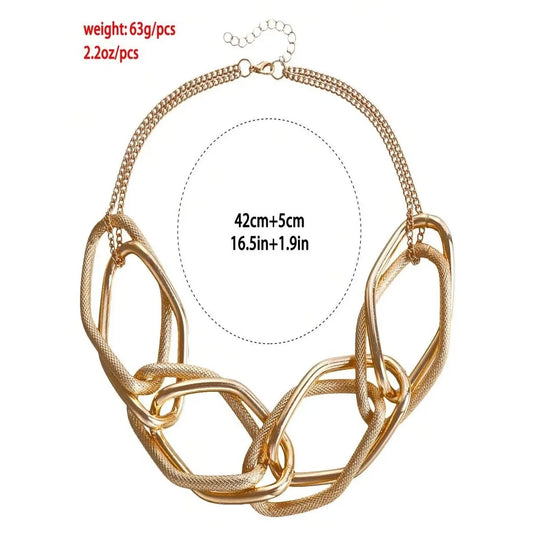 Fashion Gold Color Chunky Chain Statement Necklace for Women Vintage Thick Link Metal Collar Necklace Party Jewelry Accessories