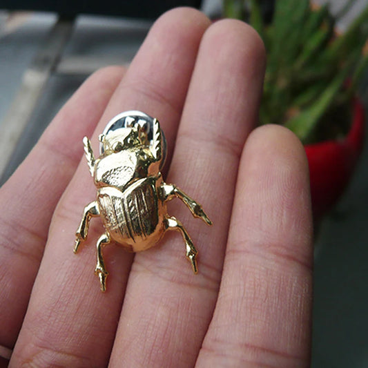 Elegant Enamel Beetle Brooch | Crystal Insect Pin for Scarves & Coats (Lucky Charm Gift)