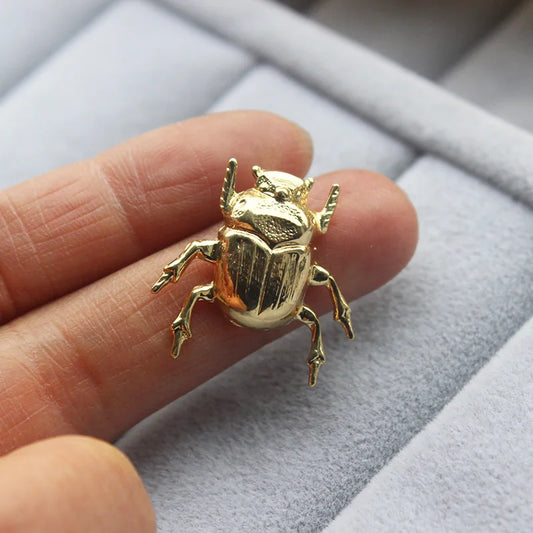 Elegant Enamel Beetle Brooch | Crystal Insect Pin for Scarves & Coats (Lucky Charm Gift)