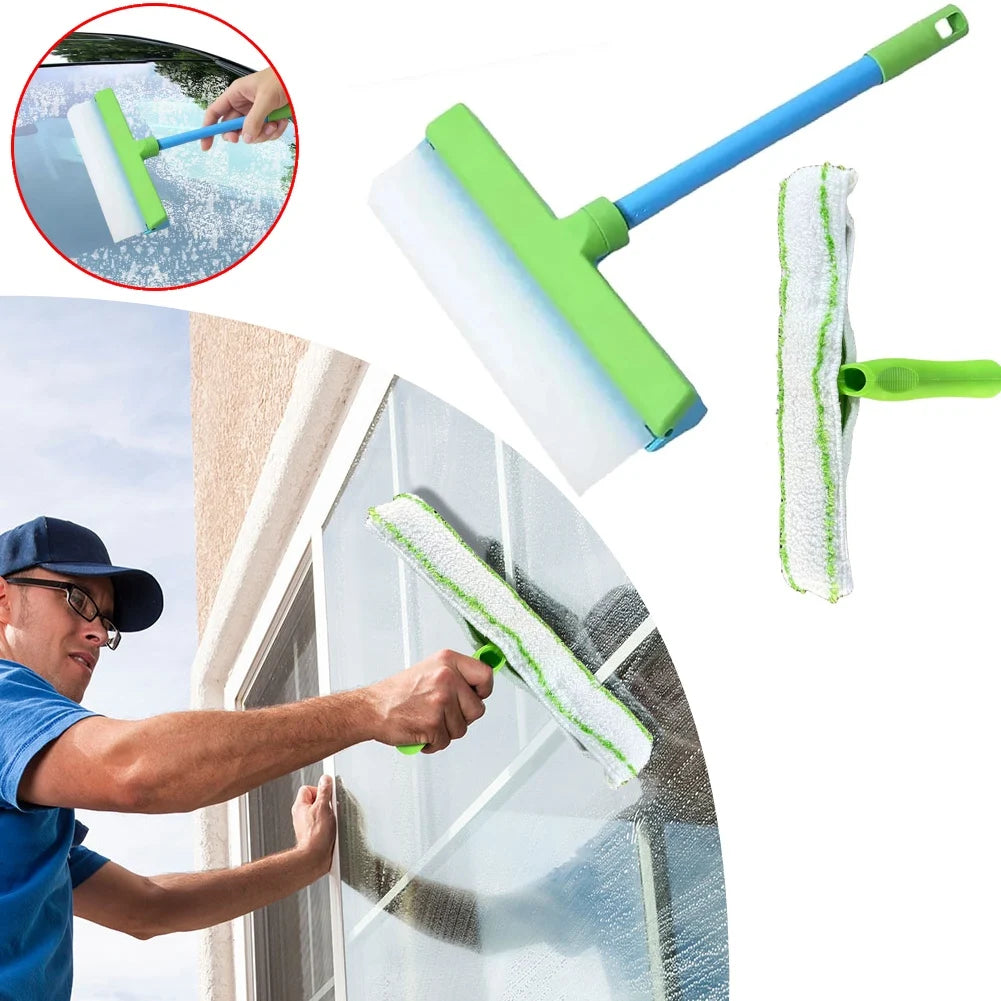 Window Cleaning Kit T Bar Silicone Window Squeegee Kit Wear Resist Multifunction Clean Scraper for Shower Glass Mirror Door Car