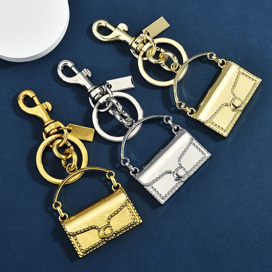Fashion Exquisite Mini Handbag Shape Key Chain Bag Pendant Metal Car Keychain Backpack Decoration Accessories Gifts