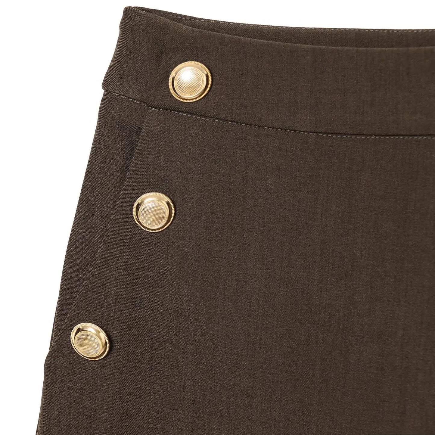 JNLEAOG Autumn New Sle Women's Street Faion ort Wide Leg Pants Button Design Casual Straight Cut Pants for Ladies