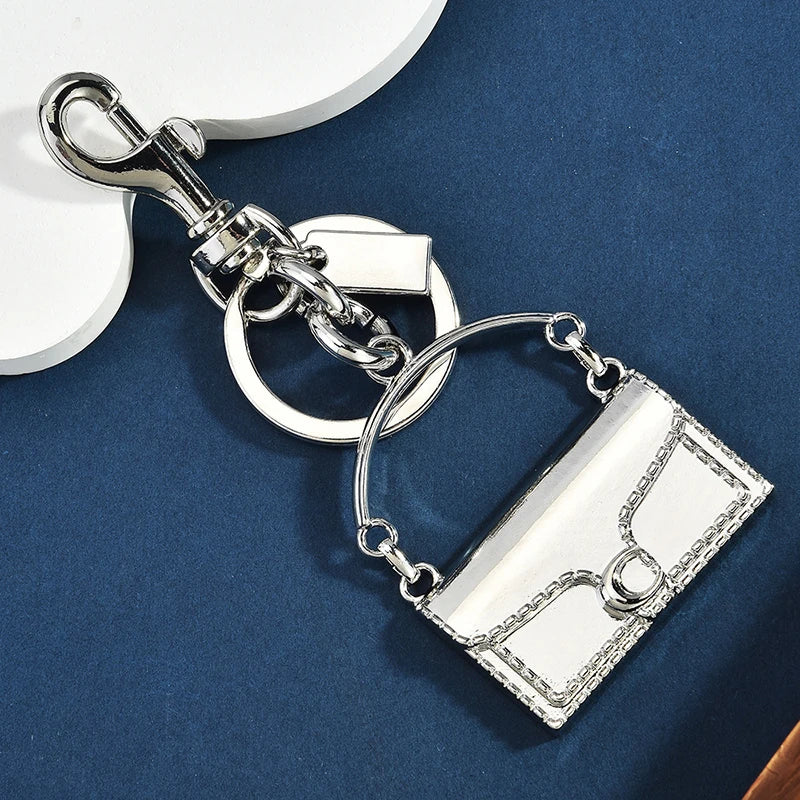 Fashion Exquisite Mini Handbag Shape Key Chain Bag Pendant Metal Car Keychain Backpack Decoration Accessories Gifts