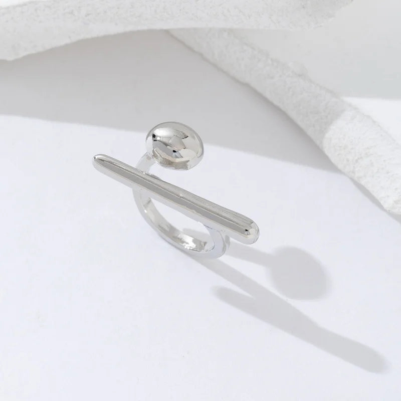 Hip-Hop Punk Gold Plated Chunky Geometric Rings for Women Statement Jewelry New e1613