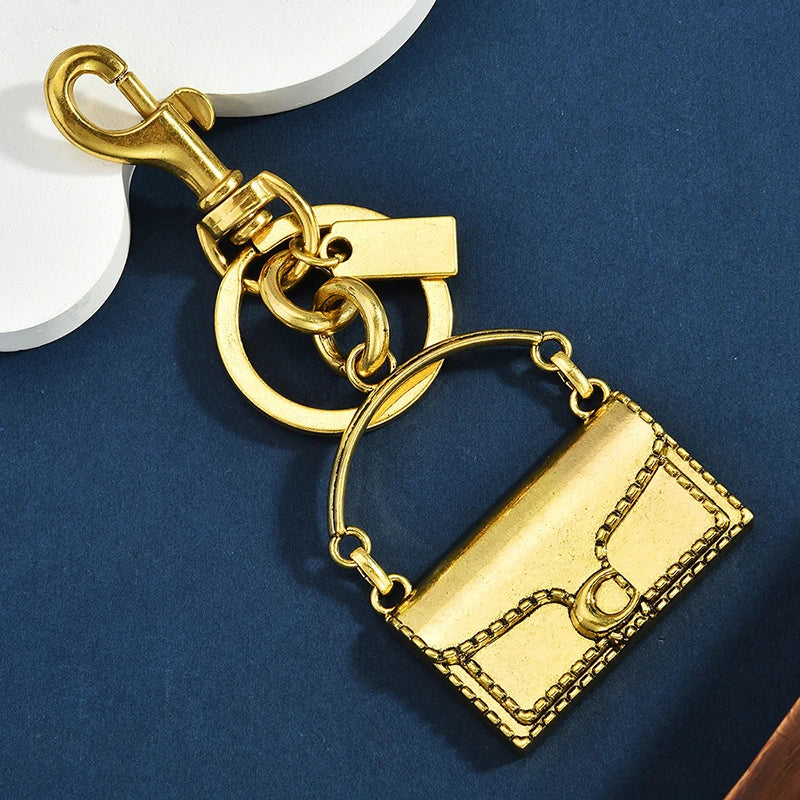 Fashion Exquisite Mini Handbag Shape Key Chain Bag Pendant Metal Car Keychain Backpack Decoration Accessories Gifts