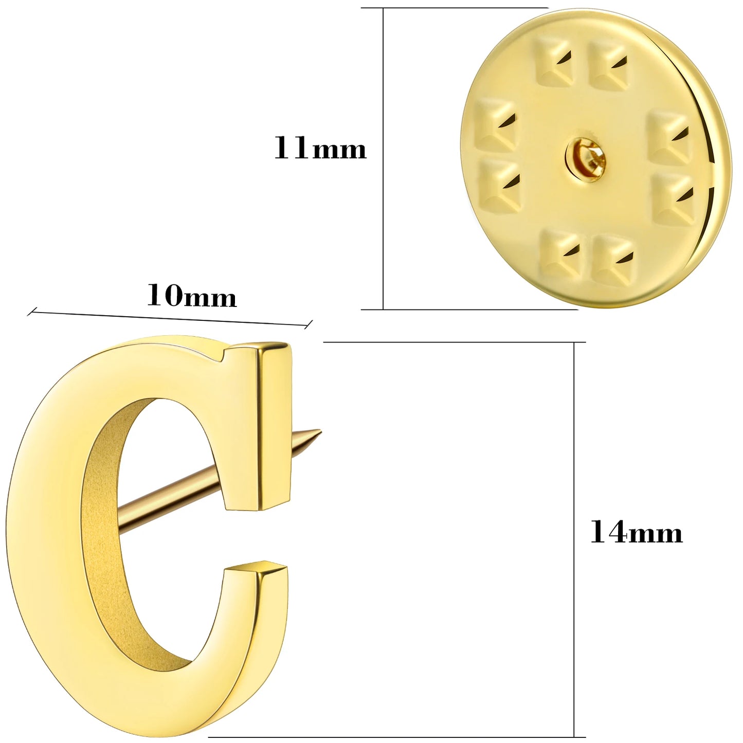 HAWSON Initial Lapel Pin for Men,mens Metal brooch pins for suits,brooches for women accessories