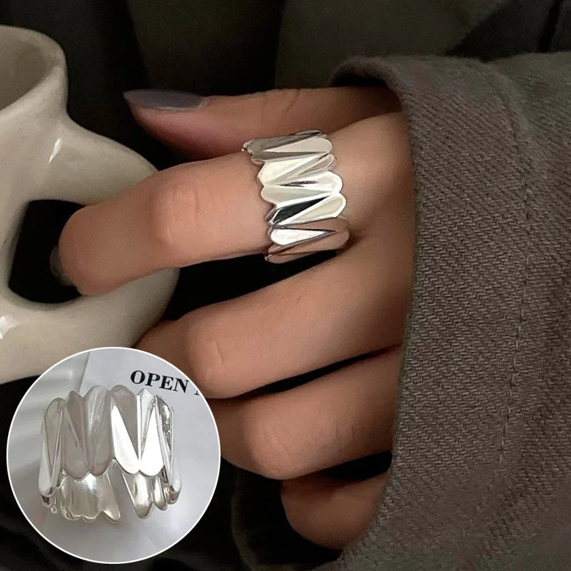 Gothic Punk Chunky Rings for Women Men Gold Color Irregular Hiphop Ring Female Male Party Finger Trendy Jewelry Gifts Кольца