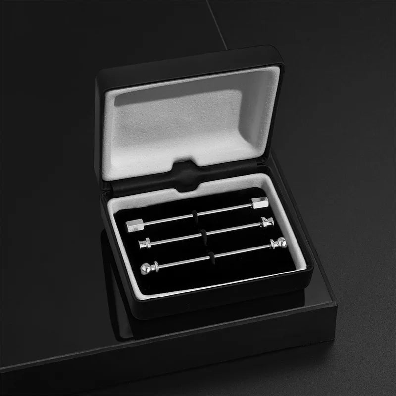 Men Shirt Pins Tie Clip Collar Brooch With Gift Box Lapel Pins For Men Shirt Minimalist Wedding Souvenirs Gift Man Fashion Cuffs
