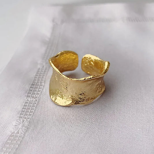 Chunky Gothic Big Bling Adjustable Gold Silver Color Rings For Women Ladies Luxury Irregular Geometric Jewelry Gifts SR2255