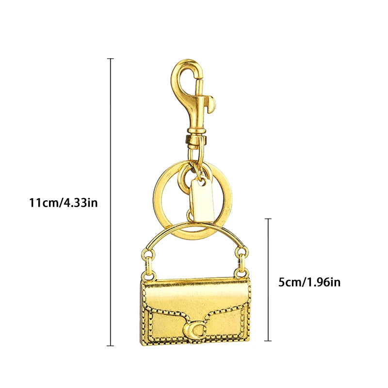 Fashion Exquisite Mini Handbag Shape Key Chain Bag Pendant Metal Car Keychain Backpack Decoration Accessories Gifts