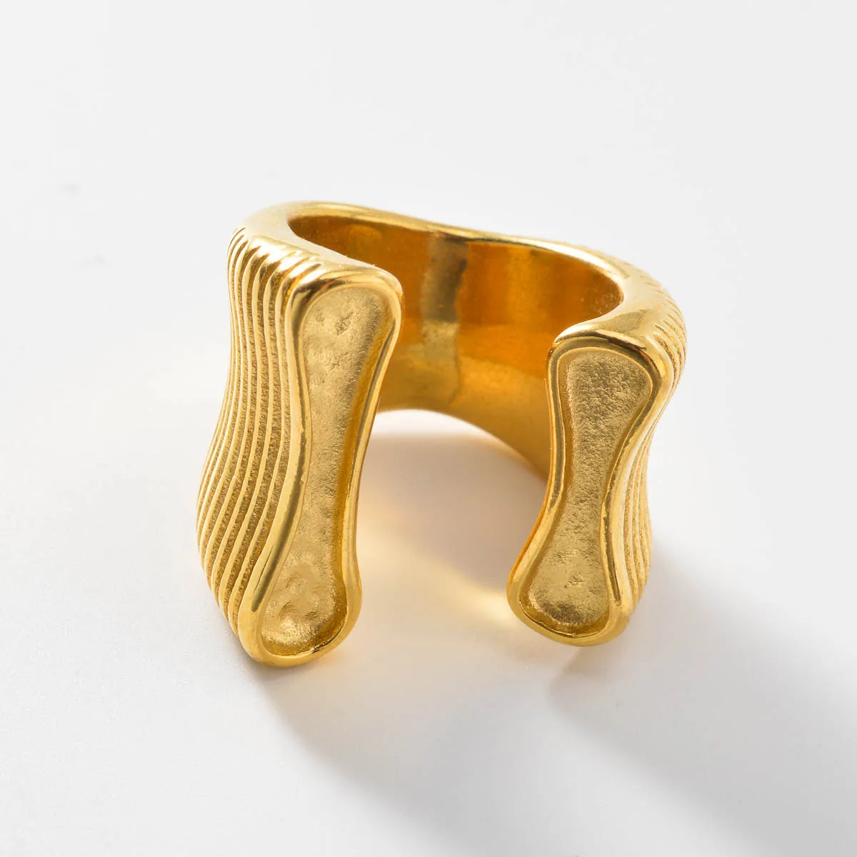 Chunky Gold Ring for Women 18K PVD Plated Oversized Open Cuff  Waterproof Fashion Statement Jewelry  Holiday Party Rings